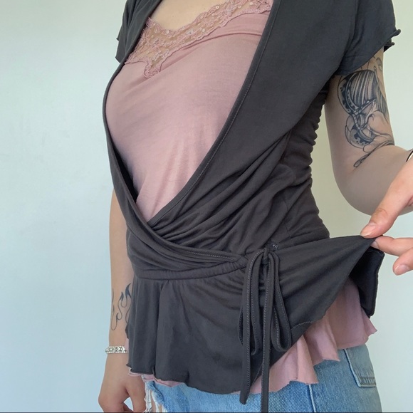 y2k zara blouse with built in sequin cami - Picture 4 of 5